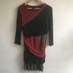 💥 2 FOR 20 💥  Mango red black grey colorblock bodycon dress